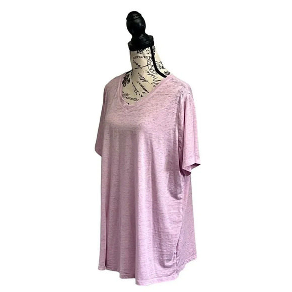 Cato Womens Soft Purple Club Knit Semi Sheer Breathable Tunic T Shirt 18/20W - Picture 2 of 9